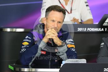World © Octane Photographic Ltd. Team Personnel Press Conference. Friday 25th September 2015, F1 Japanese Grand Prix, Suzuka. Christian Horner – Infiniti Red Bull Racing team principle. Digital Ref: 1444CB7D6130