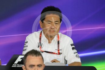 World © Octane Photographic Ltd. Team Personnel Press Conference. Friday 25th September 2015, F1 Japanese Grand Prix, Suzuka. Yasuhisa Arai - Honda Head of Motorsport. Digital Ref: 1444CB7D6138