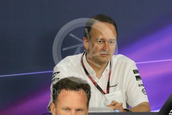 World © Octane Photographic Ltd. Team Personnel Press Conference. Friday 25th September 2015, F1 Japanese Grand Prix, Suzuka. Jonathan Neale – McLaren Honda – Chief Operating Officer and acting CEO. Digital Ref: 1444CB7D6143