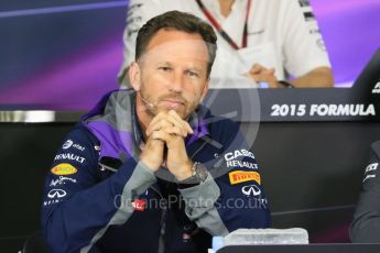 World © Octane Photographic Ltd. Team Personnel Press Conference. Friday 25th September 2015, F1 Japanese Grand Prix, Suzuka. Christian Horner – Infiniti Red Bull Racing team principle. Digital Ref: 1444CB7D6147