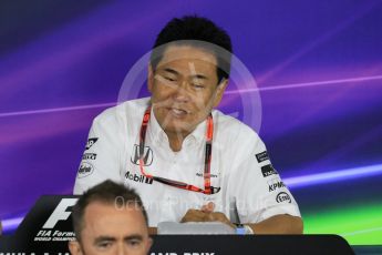World © Octane Photographic Ltd. Team Personnel Press Conference. Friday 25th September 2015, F1 Japanese Grand Prix, Suzuka. Yasuhisa Arai - Honda Head of Motorsport. Digital Ref: 1444CB7D6157