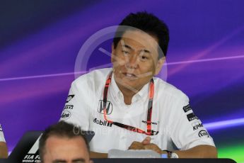 World © Octane Photographic Ltd. Team Personnel Press Conference. Friday 25th September 2015, F1 Japanese Grand Prix, Suzuka. Yasuhisa Arai - Honda Head of Motorsport. Digital Ref: 1444CB7D6162