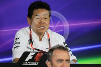 World © Octane Photographic Ltd. Team Personnel Press Conference. Friday 25th September 2015, F1 Japanese Grand Prix, Suzuka. Yasuhisa Arai - Honda Head of Motorsport. Digital Ref: 1444CB7D6169