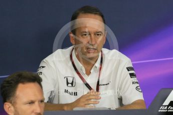 World © Octane Photographic Ltd. Team Personnel Press Conference. Friday 25th September 2015, F1 Japanese Grand Prix, Suzuka. Jonathan Neale – McLaren Honda – Chief Operating Officer and acting CEO. Digital Ref: 1444CB7D6201