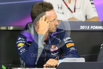 World © Octane Photographic Ltd. Team Personnel Press Conference. Friday 25th September 2015, F1 Japanese Grand Prix, Suzuka. Christian Horner – Infiniti Red Bull Racing team principle. Digital Ref: 1444CB7D6212