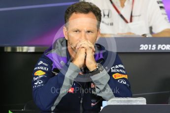 World © Octane Photographic Ltd. Team Personnel Press Conference. Friday 25th September 2015, F1 Japanese Grand Prix, Suzuka. Christian Horner – Infiniti Red Bull Racing team principle. Digital Ref: 1444CB7D6217
