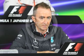 World © Octane Photographic Ltd. Team Personnel Press Conference. Friday 25th September 2015, F1 Japanese Grand Prix, Suzuka. Paddy Lowe - Mercedes AMG Petronas Executive Director. Digital Ref: 1444CB7D6234