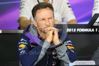 World © Octane Photographic Ltd. Team Personnel Press Conference. Friday 25th September 2015, F1 Japanese Grand Prix, Suzuka. Christian Horner – Infiniti Red Bull Racing team principle. Digital Ref: 1444CB7D6237