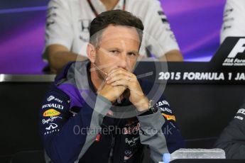 World © Octane Photographic Ltd. Team Personnel Press Conference. Friday 25th September 2015, F1 Japanese Grand Prix, Suzuka. Christian Horner – Infiniti Red Bull Racing team principle. Digital Ref: 1444CB7D6242