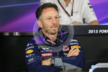 World © Octane Photographic Ltd. Team Personnel Press Conference. Friday 25th September 2015, F1 Japanese Grand Prix, Suzuka. Christian Horner – Infiniti Red Bull Racing team principle. Digital Ref: 1444CB7D6254