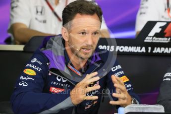 World © Octane Photographic Ltd. Team Personnel Press Conference. Friday 25th September 2015, F1 Japanese Grand Prix, Suzuka. Christian Horner – Infiniti Red Bull Racing team principle. Digital Ref: 1444CB7D6264
