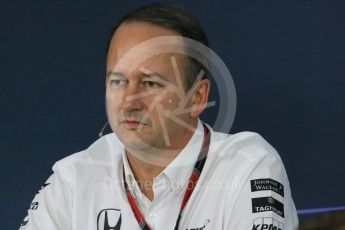 World © Octane Photographic Ltd. Team Personnel Press Conference. Friday 25th September 2015, F1 Japanese Grand Prix, Suzuka. Jonathan Neale – McLaren Honda – Chief Operating Officer and acting CEO. Digital Ref: 1444LB1D1927