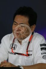 World © Octane Photographic Ltd. Team Personnel Press Conference. Friday 25th September 2015, F1 Japanese Grand Prix, Suzuka. Yasuhisa Arai - Honda Head of Motorsport. Digital Ref: 1444LB1D1944