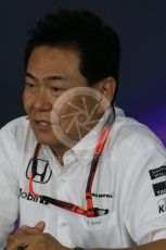 World © Octane Photographic Ltd. Team Personnel Press Conference. Friday 25th September 2015, F1 Japanese Grand Prix, Suzuka. Yasuhisa Arai - Honda Head of Motorsport. Digital Ref: 1444LB1D1952