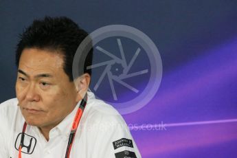 World © Octane Photographic Ltd. Team Personnel Press Conference. Friday 25th September 2015, F1 Japanese Grand Prix, Suzuka. Yasuhisa Arai - Honda Head of Motorsport. Digital Ref: 1444LB1D1964