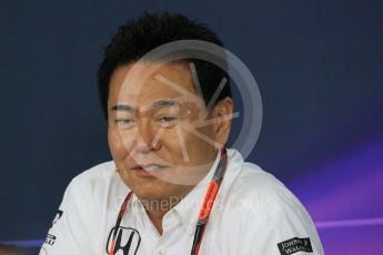World © Octane Photographic Ltd. Team Personnel Press Conference. Friday 25th September 2015, F1 Japanese Grand Prix, Suzuka. Yasuhisa Arai - Honda Head of Motorsport. Digital Ref: 1444LB1D2061