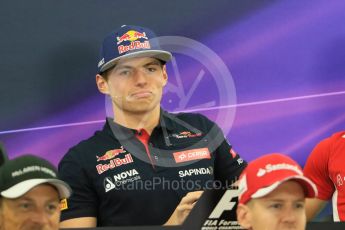 World © Octane Photographic Ltd. Drivers’ Press Conference. Thursday 24th September 2015, F1 Japanese Grand Prix, Suzuka. Scuderia Toro Rosso – Max Verstappen. Digital Ref: 1440CB7D4473