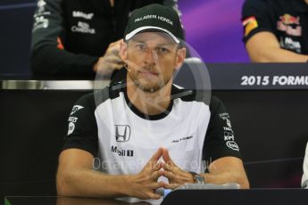 World © Octane Photographic Ltd. Drivers’ Press Conference. Thursday 24th September 2015, F1 Japanese Grand Prix, Suzuka. McLaren Honda - Jenson Button. Digital Ref: 1440CB7D4486