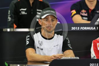 World © Octane Photographic Ltd. Drivers’ Press Conference. Thursday 24th September 2015, F1 Japanese Grand Prix, Suzuka. McLaren Honda - Jenson Button. Digital Ref: 1440CB7D4592