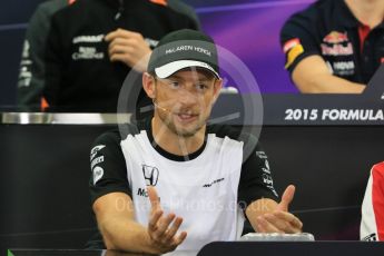 World © Octane Photographic Ltd. Drivers’ Press Conference. Thursday 24th September 2015, F1 Japanese Grand Prix, Suzuka. McLaren Honda - Jenson Button. Digital Ref: 1440CB7D4623
