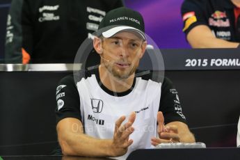 World © Octane Photographic Ltd. Drivers’ Press Conference. Thursday 24th September 2015, F1 Japanese Grand Prix, Suzuka. McLaren Honda - Jenson Button. Digital Ref: 1440CB7D4629