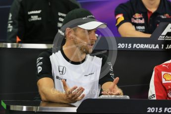World © Octane Photographic Ltd. Drivers’ Press Conference. Thursday 24th September 2015, F1 Japanese Grand Prix, Suzuka. McLaren Honda - Jenson Button. Digital Ref: 1440CB7D4639