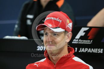 World © Octane Photographic Ltd. Drivers’ Press Conference. Thursday 24th September 2015, F1 Japanese Grand Prix, Suzuka. Scuderia Ferrari – Sebastian Vettel. Digital Ref: 1440LB1D9324