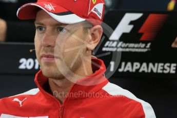 World © Octane Photographic Ltd. Drivers’ Press Conference. Thursday 24th September 2015, F1 Japanese Grand Prix, Suzuka. Scuderia Ferrari – Sebastian Vettel. Digital Ref: 1440LB1D9338