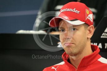 World © Octane Photographic Ltd. Drivers’ Press Conference. Thursday 24th September 2015, F1 Japanese Grand Prix, Suzuka. Scuderia Ferrari – Sebastian Vettel. Digital Ref: 1440LB1D9414