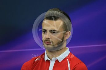 World © Octane Photographic Ltd. Drivers’ Press Conference. Thursday 24th September 2015, F1 Japanese Grand Prix, Suzuka. Manor Marussia F1 Team – William Stevens. Digital Ref: 1440LB1D9441