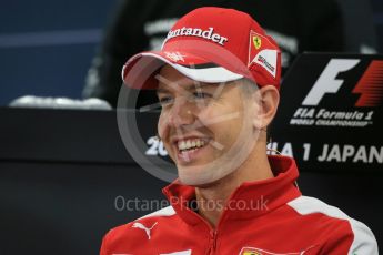 World © Octane Photographic Ltd. Drivers’ Press Conference. Thursday 24th September 2015, F1 Japanese Grand Prix, Suzuka. Scuderia Ferrari – Sebastian Vettel. Digital Ref: 1440LB1D9487