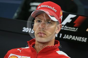 World © Octane Photographic Ltd. Drivers’ Press Conference. Thursday 24th September 2015, F1 Japanese Grand Prix, Suzuka. Scuderia Ferrari – Sebastian Vettel. Digital Ref: 1440LB1D9561