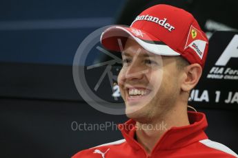 World © Octane Photographic Ltd. Drivers’ Press Conference. Thursday 24th September 2015, F1 Japanese Grand Prix, Suzuka. Scuderia Ferrari – Sebastian Vettel. Digital Ref: 1440LB1D9628