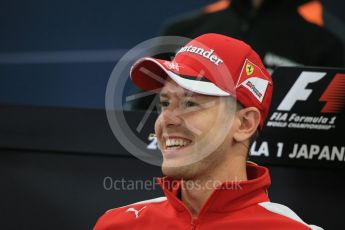 World © Octane Photographic Ltd. Drivers’ Press Conference. Thursday 24th September 2015, F1 Japanese Grand Prix, Suzuka. Scuderia Ferrari – Sebastian Vettel. Digital Ref: 1440LB1D9642