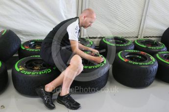 World © Octane Photographic Ltd. McLaren and Pirelli (Green) Intermediate tyres. Thursday 24th September 2015, F1 Japanese Grand Prix, Setup, Suzuka. Digital Ref: 1439CB1D9267