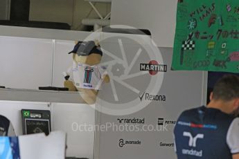 World © Octane Photographic Ltd. Williams Martini Racing FW37. Thursday 24th September 2015, F1 Japanese Grand Prix, Setup, Suzuka. Digital Ref: 1439CB7D4325