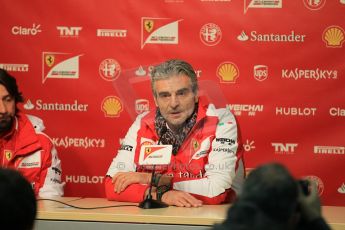 World © Octane Photographic Ltd. Scuderia Ferrari Press Conference - Maurizio Arrivabene. Friday 20th February 2015, Circuit de Barcelona Catalunya, Spain. Digital Ref : 1189CB1L6433