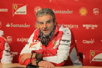 World © Octane Photographic Ltd. Scuderia Ferrari Press Conference - Maurizio Arrivabene. Friday 20th February 2015, Circuit de Barcelona Catalunya, Spain. Digital Ref : 1189CB1L6455
