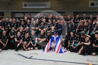 World © Octane Photographic Ltd. Mercedes AMG Petronas F1 team – Lewis Hamilton, celebrate on winning the USA GP, with enough points to take the World Drovers Championship (WDC) Sunday 25th October 2015, F1 USA Grand Prix, Austin, Texas - Circuit of the Americas (COTA). Digital Ref: 1468LB1D3191