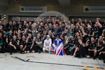 World © Octane Photographic Ltd. Mercedes AMG Petronas F1 team – Lewis Hamilton, celebrate on winning the USA GP, with enough points to take the World Drivers Championship (WDC) along with Nico Rosberg. Sunday 25th October 2015, F1 USA Grand Prix, Austin, Texas - Circuit of the Americas (COTA). Digital Ref: 1468LB1D3299