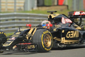 World © Octane Photographic Ltd. Lotus F1 Team E23 Hybrid - Romain Grosjean. Lotus filming day at Brands Hatch. Digital Ref: 1238LW1L5058