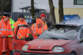World © Octane Photographic Ltd. 24th January 2015. BMMC (British Motorsport Marshals’ Club) Trainee Fire Rescue Training Day – Donington Park. Digital Ref : 1178CB7D9052