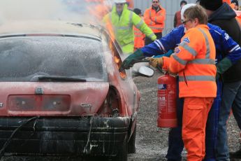 World © Octane Photographic Ltd. 24th January 2015. BMMC (British Motorsport Marshals’ Club) Trainee Fire Rescue Training Day – Donington Park. Digital Ref : 1178LB1D0693