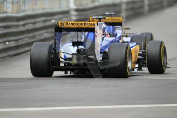 World © Octane Photographic Ltd. Sauber F1 Team C34-Ferrari – Marcus Ericsson. Saturday 23rd May 2015, F1 Practice 3, Monte Carlo, Monaco. Digital Ref: 1281CB1L0937