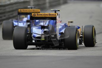 World © Octane Photographic Ltd. Sauber F1 Team C34-Ferrari – Marcus Ericsson. Saturday 23rd May 2015, F1 Practice 3, Monte Carlo, Monaco. Digital Ref: 1281CB1L0939