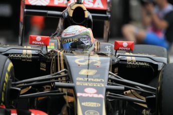 World © Octane Photographic Ltd. Lotus F1 Team E23 Hybrid – Romain Grosjean. Saturday 23rd May 2015, F1 Practice 3, Monte Carlo, Monaco. Digital Ref: 1281CB1L0989