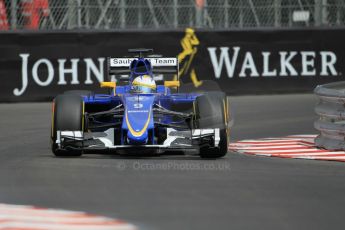 World © Octane Photographic Ltd. Sauber F1 Team C34-Ferrari – Marcus Ericsson. Saturday 23rd May 2015, F1 Practice 3, Monte Carlo, Monaco. Digital Ref: 1281CB1L1068