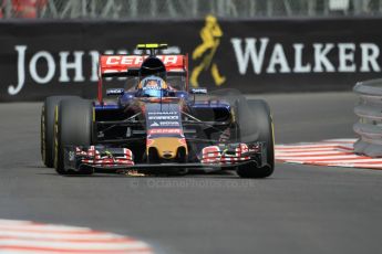 World © Octane Photographic Ltd. Scuderia Toro Rosso STR10 – Carlos Sainz Jnr. Saturday 23rd May 2015, F1 Practice 3, Monte Carlo, Monaco. Digital Ref: 1281CB1L1078