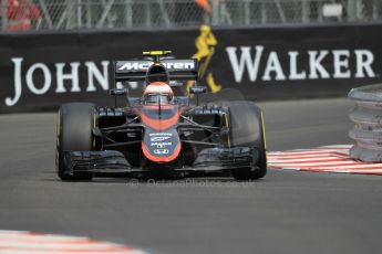 World © Octane Photographic Ltd. McLaren Honda MP4/30 - Jenson Button. Saturday 23rd May 2015, F1 Practice 3, Monte Carlo, Monaco. Digital Ref: 1281CB1L1090
