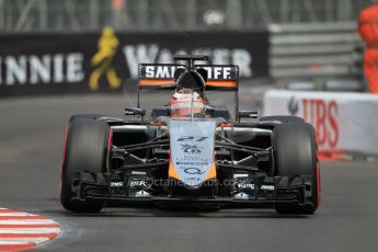 World © Octane Photographic Ltd. Sahara Force India VJM08 – Nico Hulkenberg. Saturday 23rd May 2015, F1 Practice 3, Monte Carlo, Monaco. Digital Ref: 1281CB1L1114